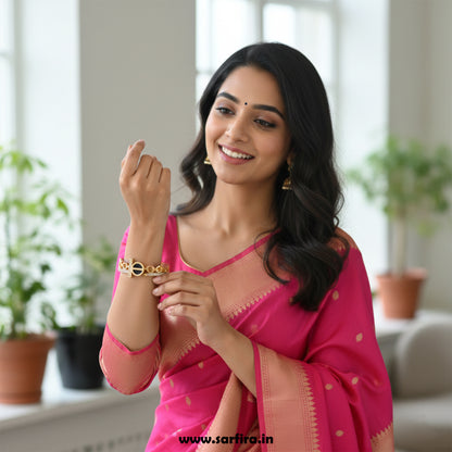 Black Enamel Link Kada Bracelet