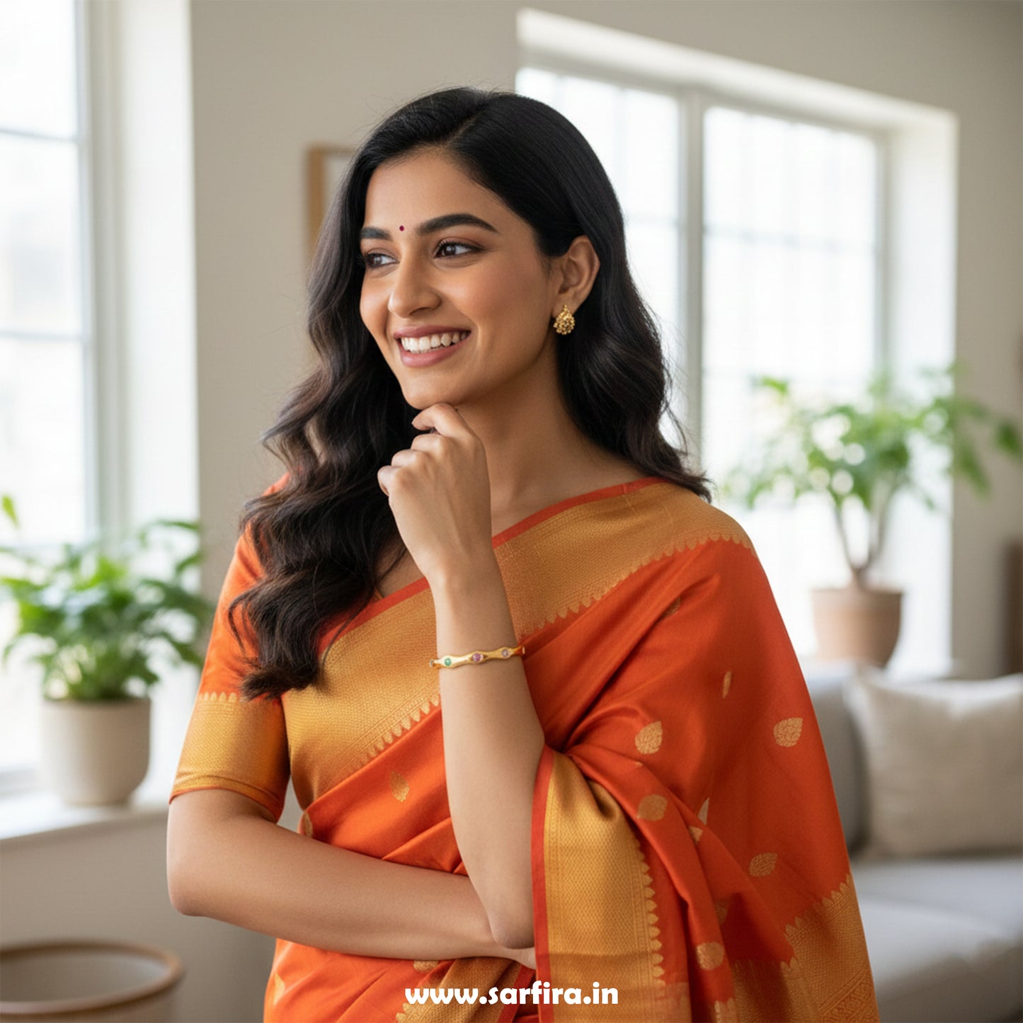 Multi-Color Stone Open Kada Bracelet