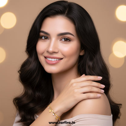 Flower With Diamond Bracelet