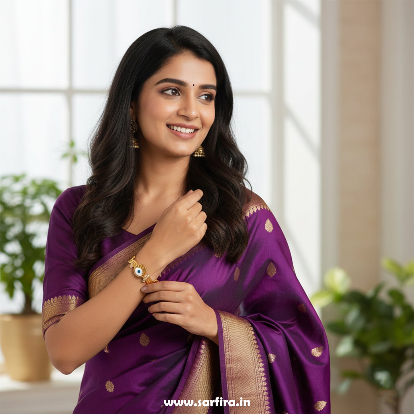 Evil Eye Wavy Kada Bracelet