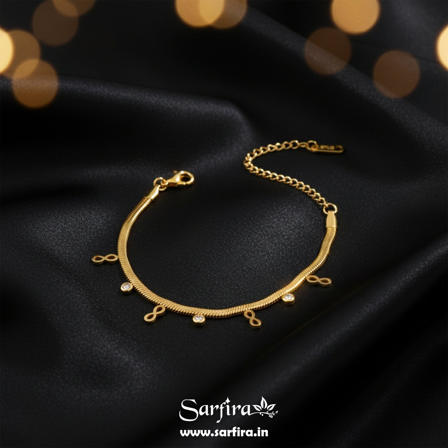 Infinity & CZ Snake Chain Bracelet