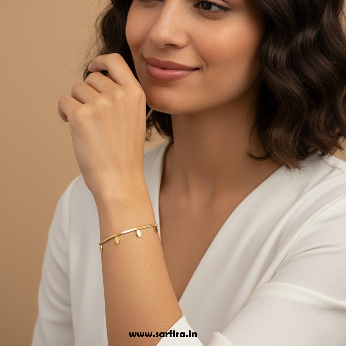 Hamsa Charm Snake Chain Bracelet