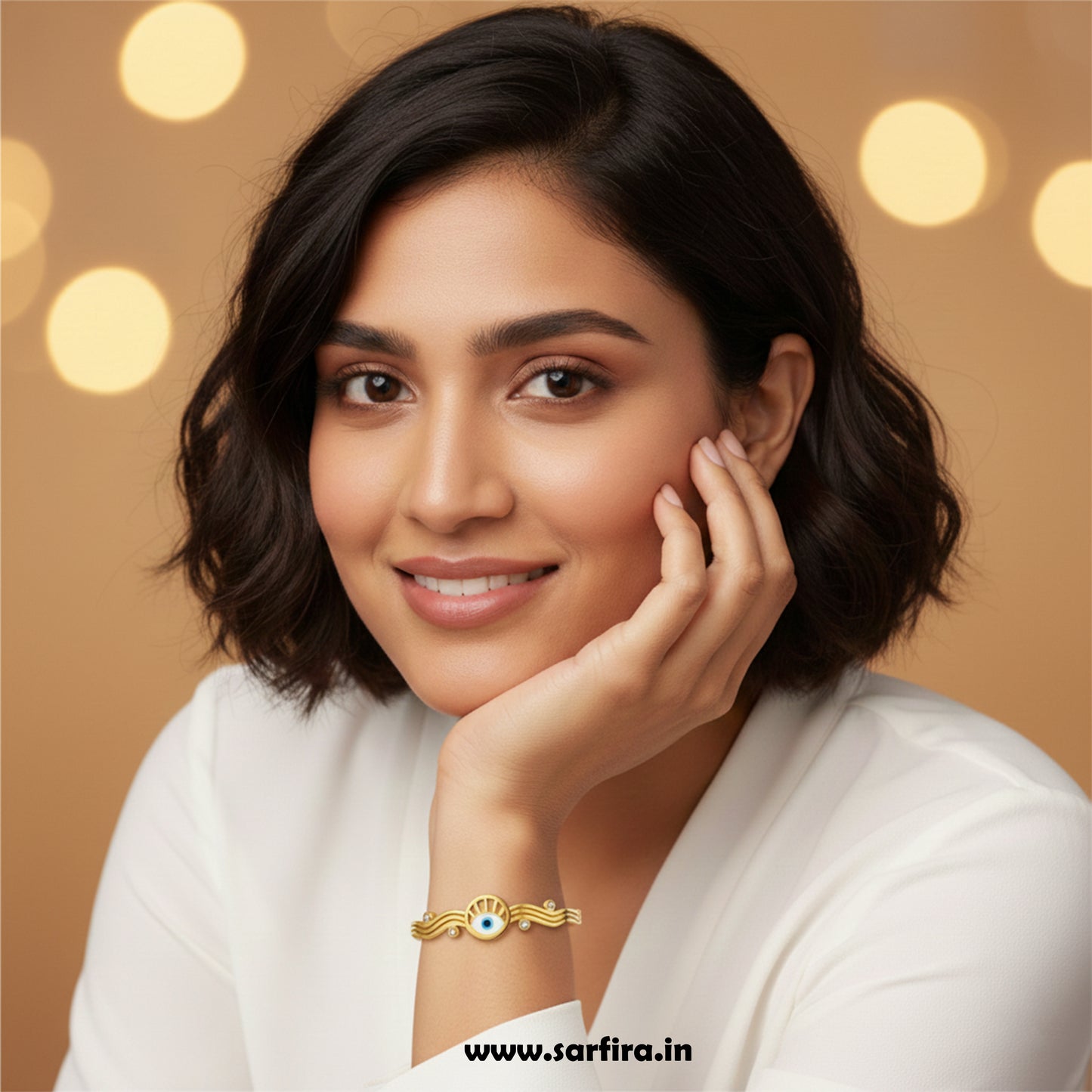 Evil Eye Wavy Kada Bracelet