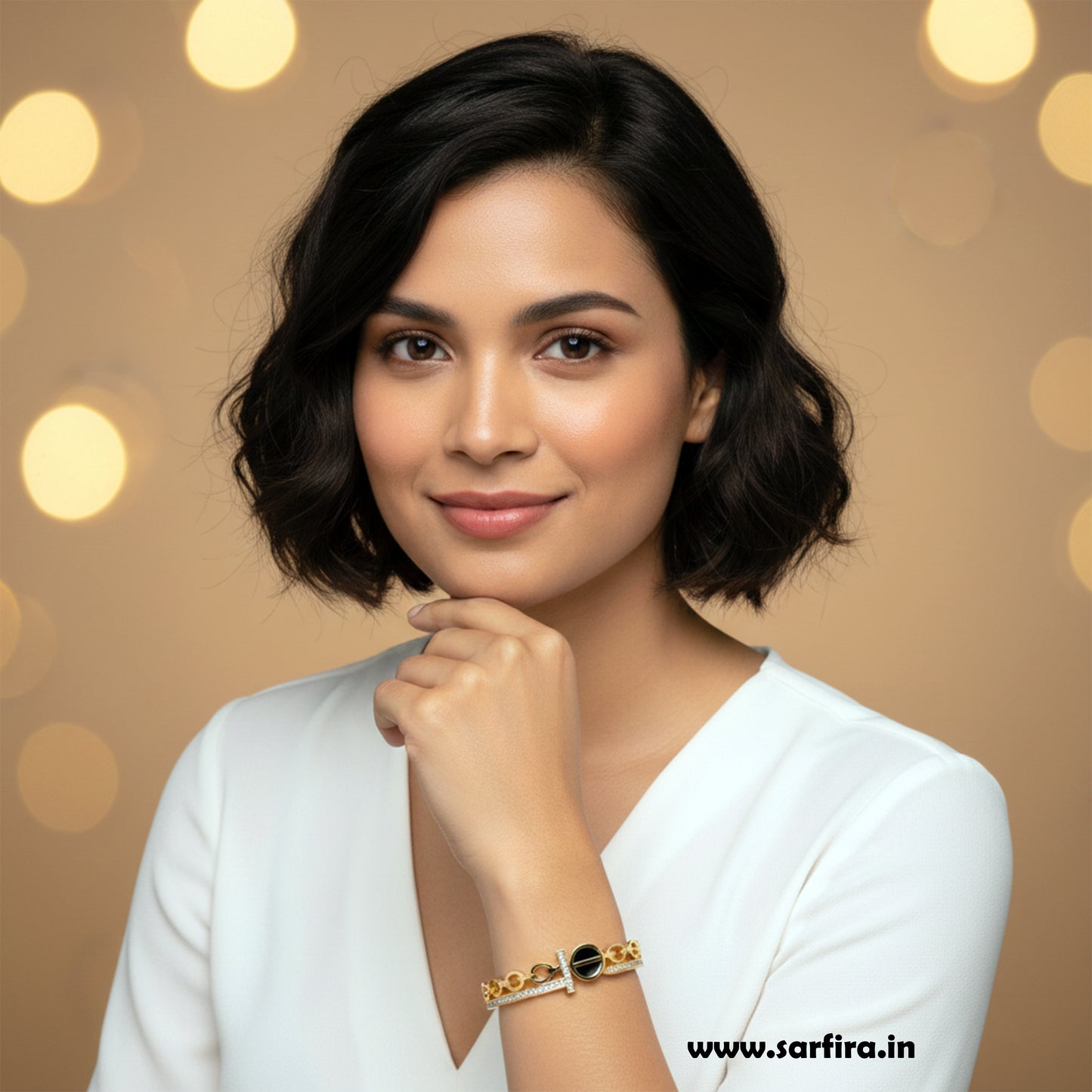 Black Enamel Link Kada Bracelet