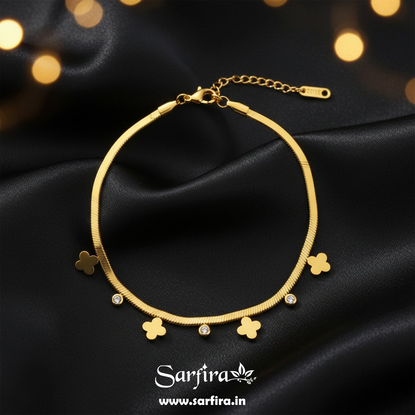 Flower With Diamond Bracelet