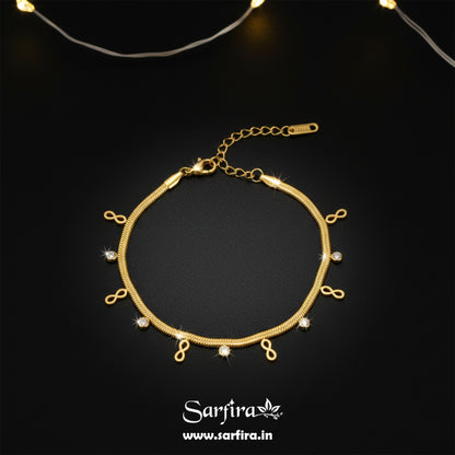 Infinity & CZ Snake Chain Bracelet