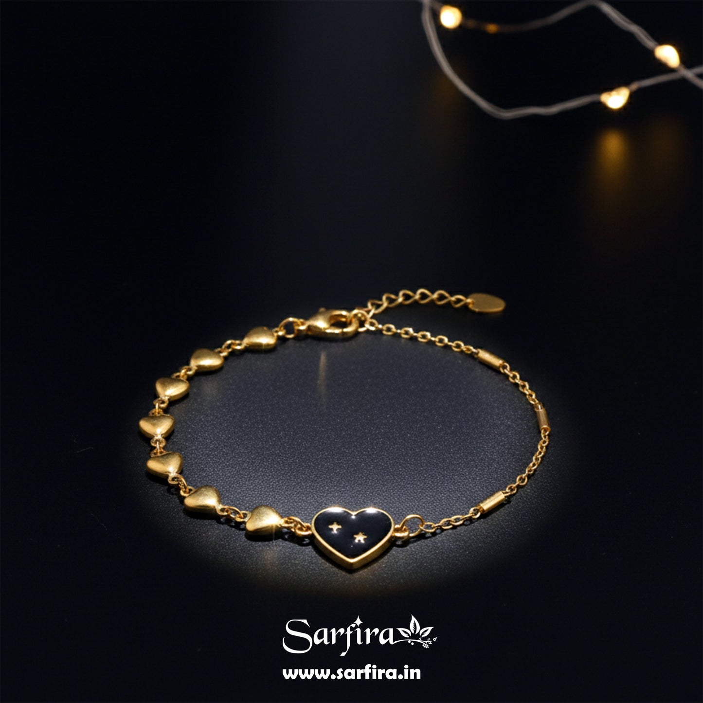Black & Golden heart Bracelet