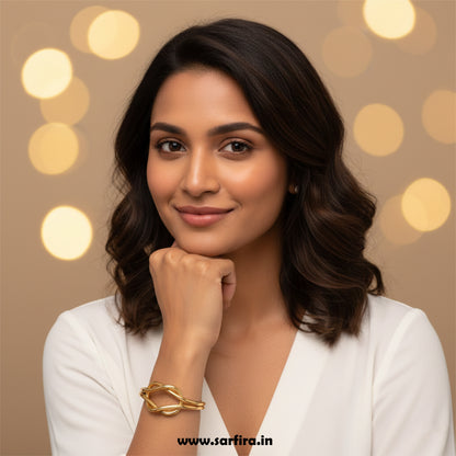 Intertwined Knot Open Cuff Kada