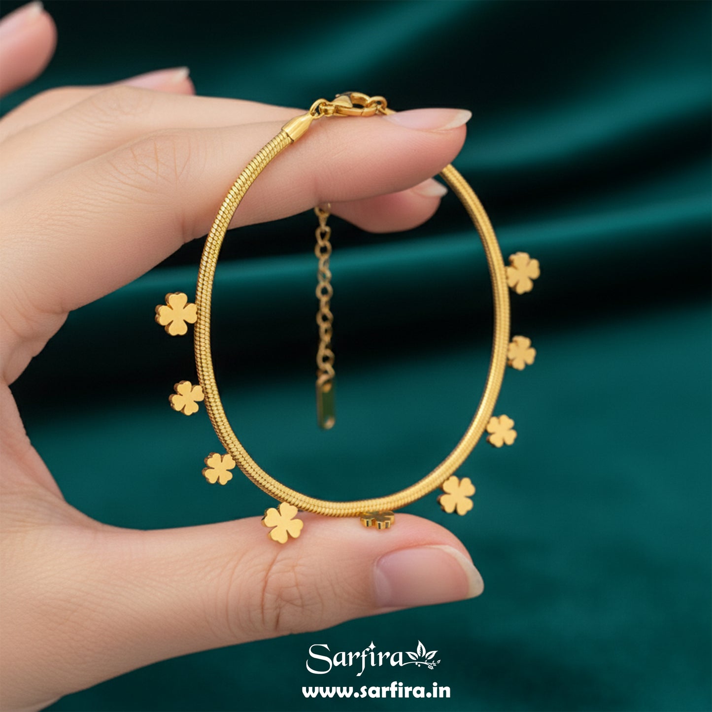 Charm Flower Snake Chain Bracelet