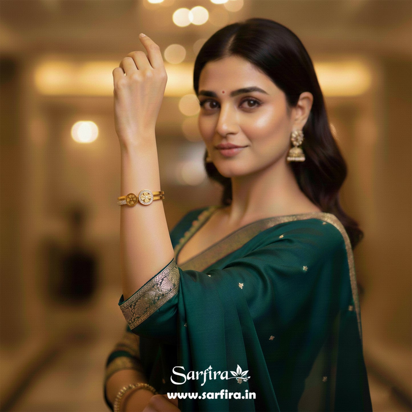 Dual Band Flower Kada Bracelet