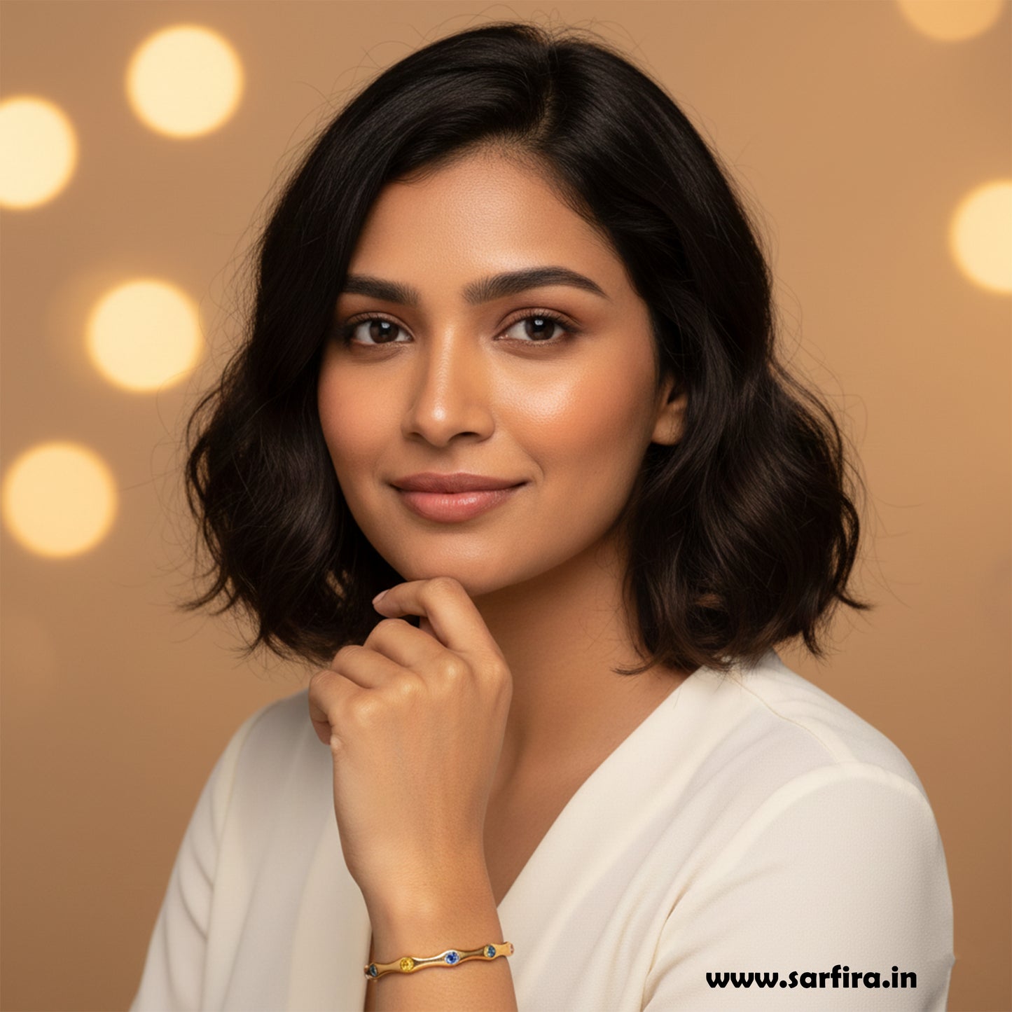 Multi-Color Stone Open Kada Bracelet