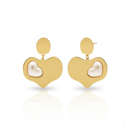 Mismatched Heart Drop Earrings