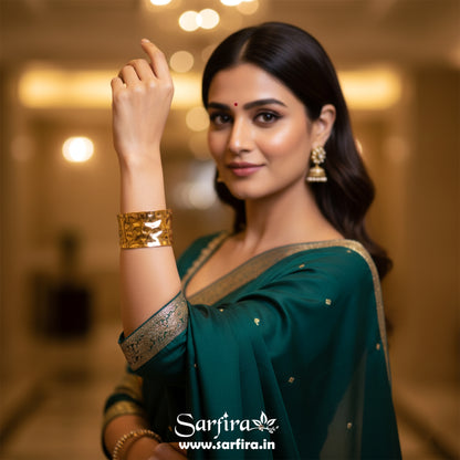 Wide Hammered Cuff Bracelet