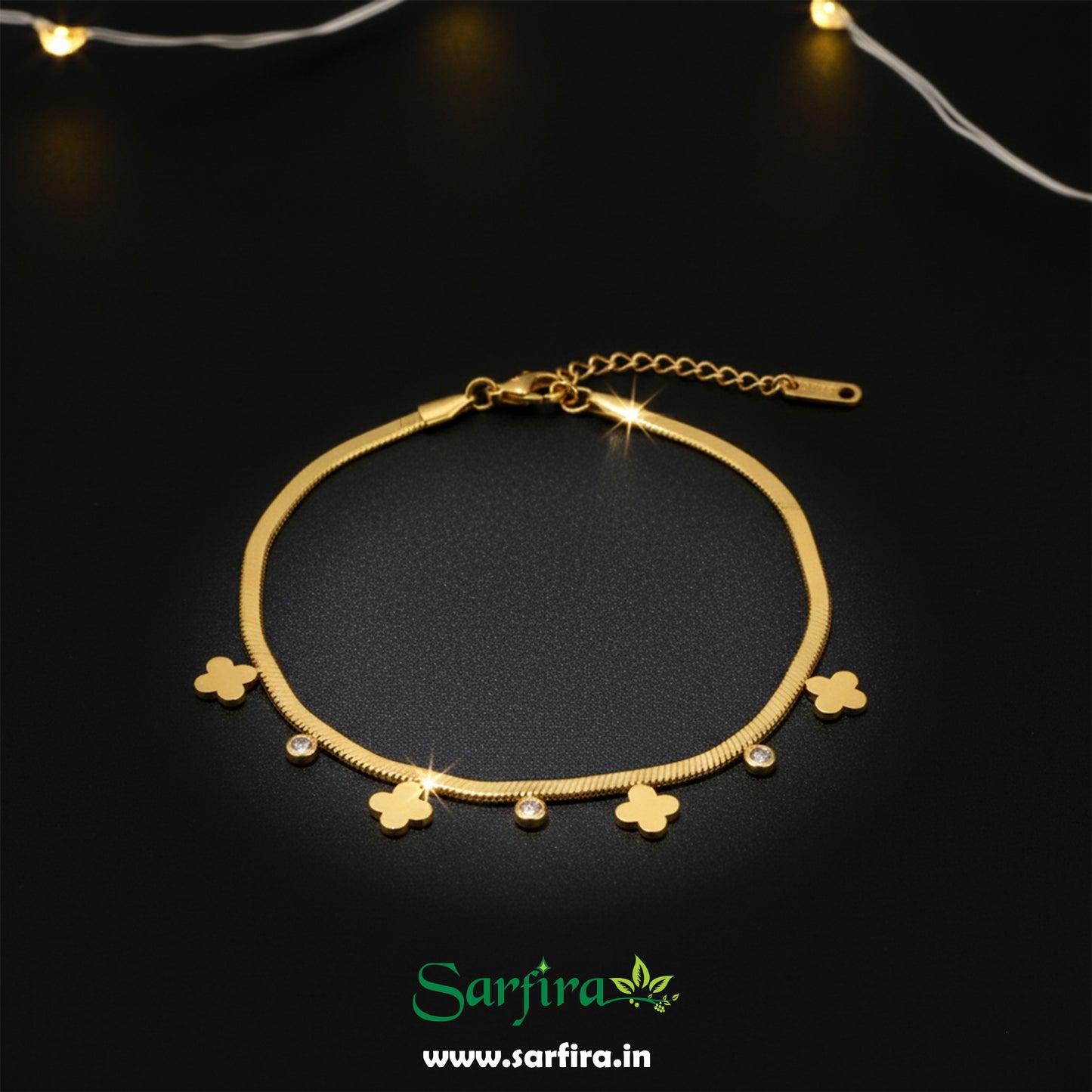 Flower With Diamond Bracelet