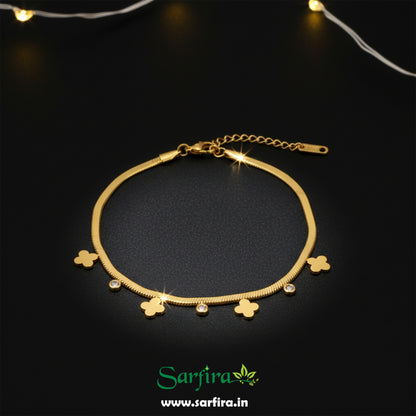 Flower With Diamond Bracelet