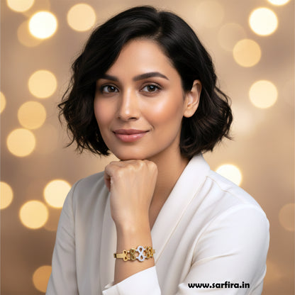 Gold Infinity Motif Kada Bracelet