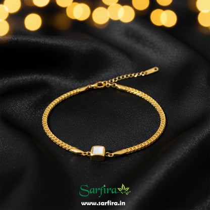 Square MOP Chain Bracelet