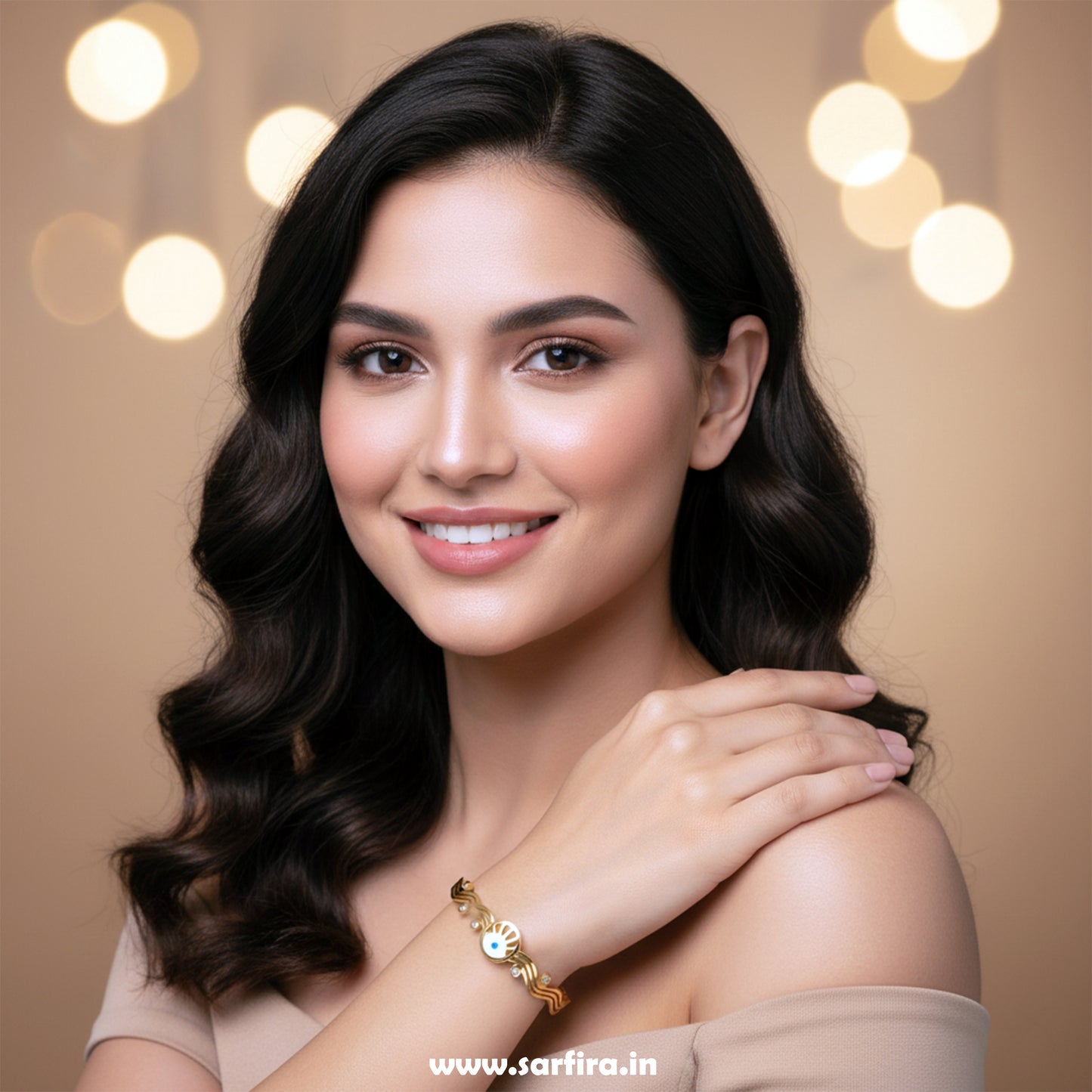 Evil Eye Wavy Kada Bracelet