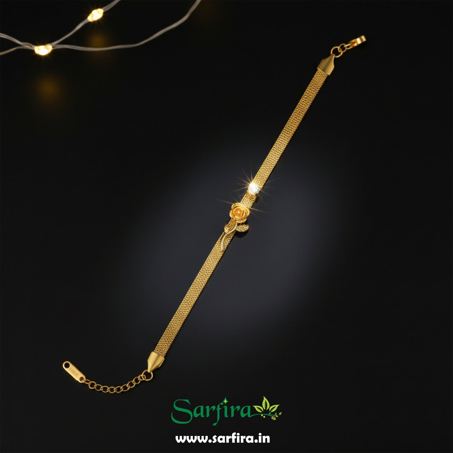 Rose Charm Mesh Bracelet