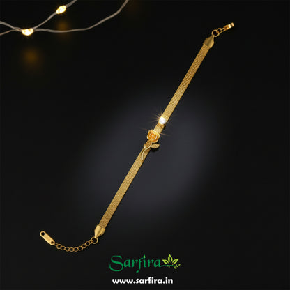 Rose Charm Mesh Bracelet