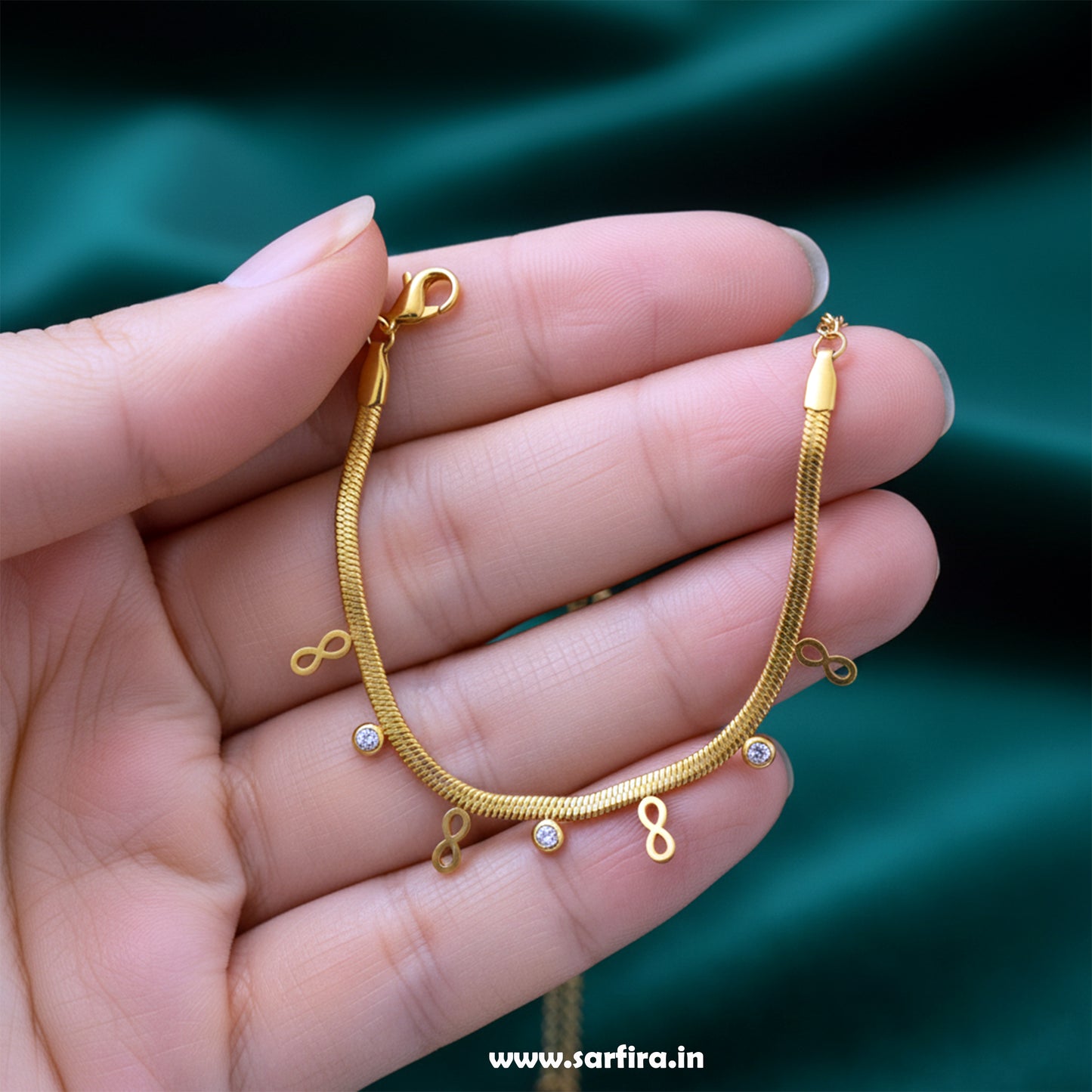 Infinity & CZ Snake Chain Bracelet