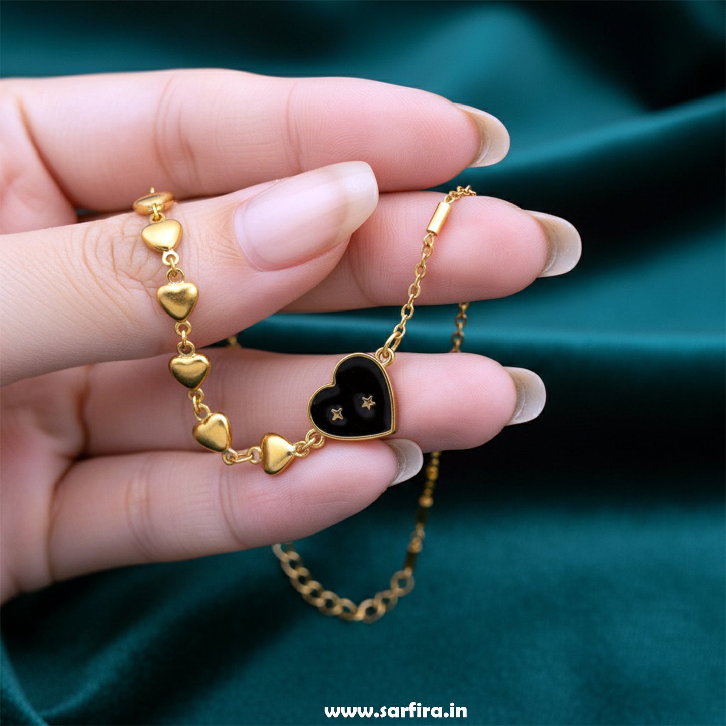 Black & Golden heart Bracelet