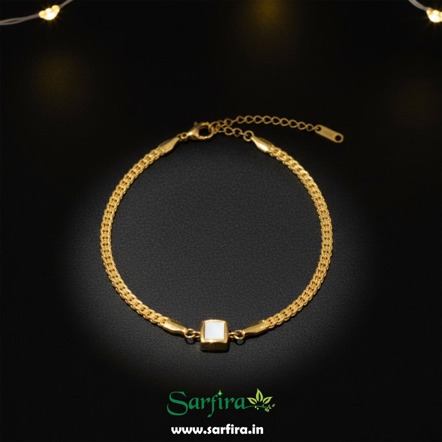 Square MOP Chain Bracelet