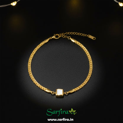 Square MOP Chain Bracelet