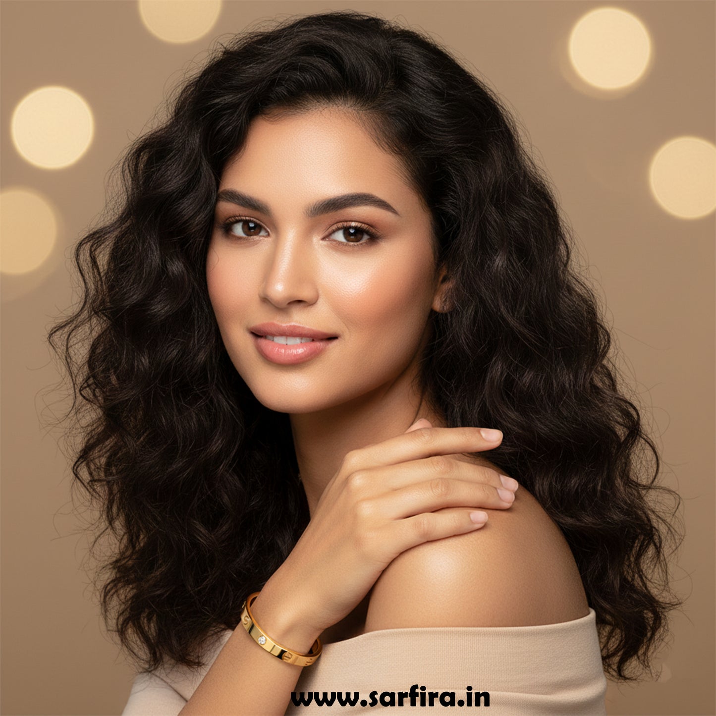 Screw Detail Stone Kada Bracelet