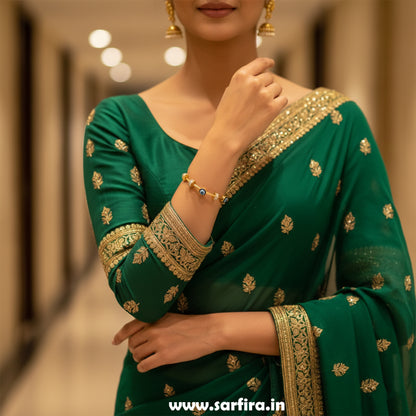 Evil Eye Beaded Cable Kada Bracelet