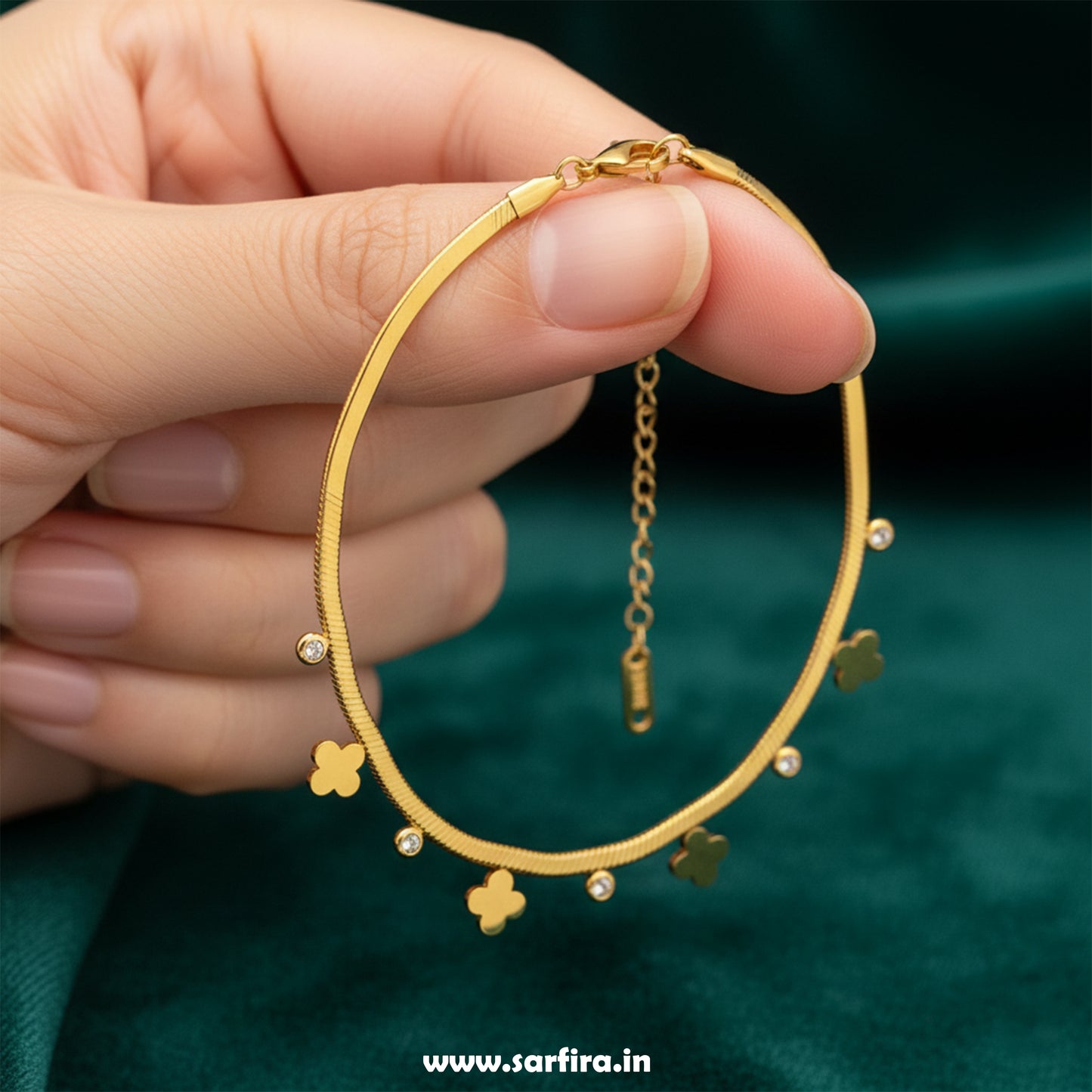 Flower With Diamond Bracelet