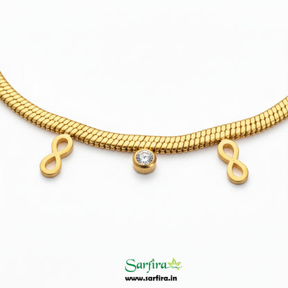 Infinity & CZ Snake Chain Bracelet