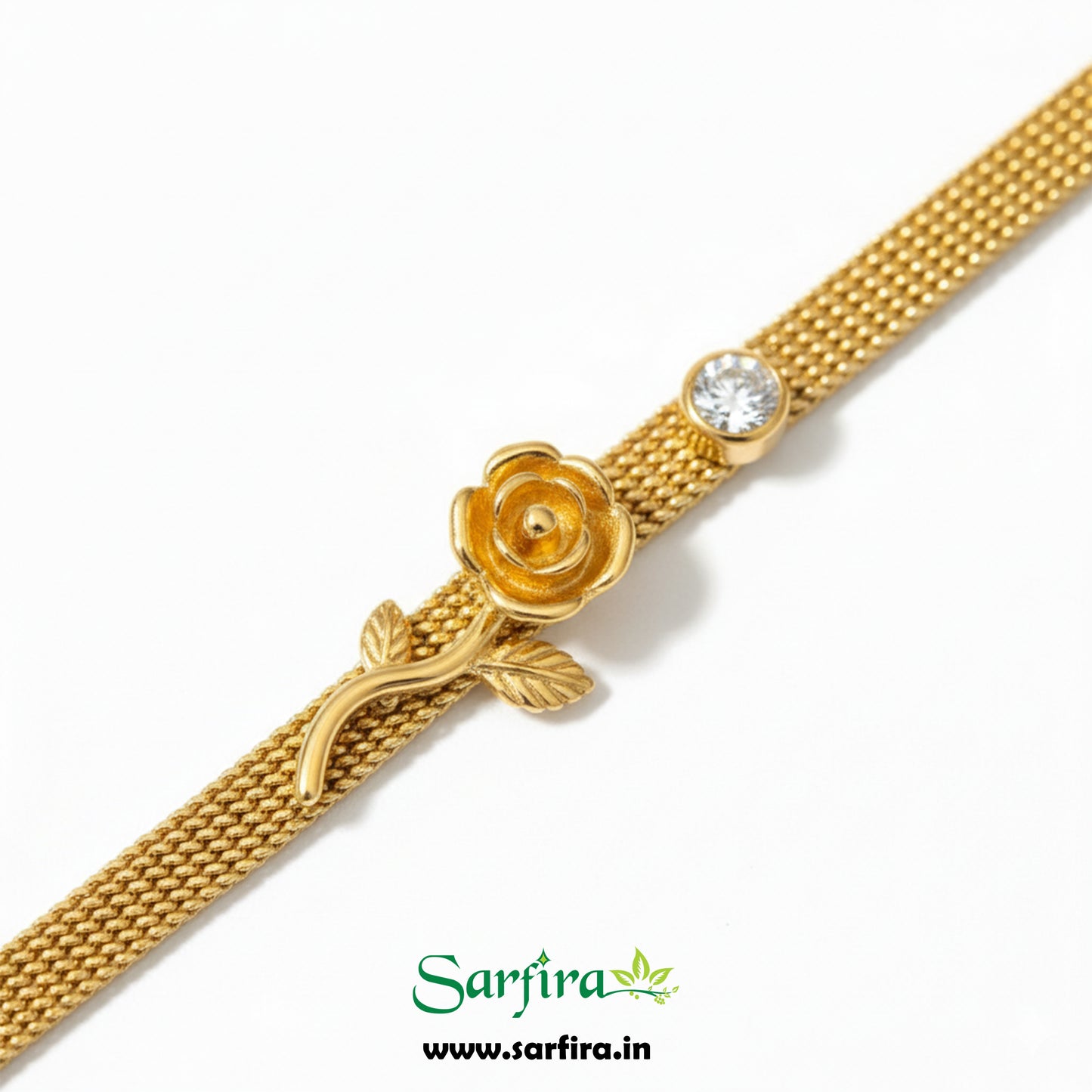 Rose Charm Mesh Bracelet