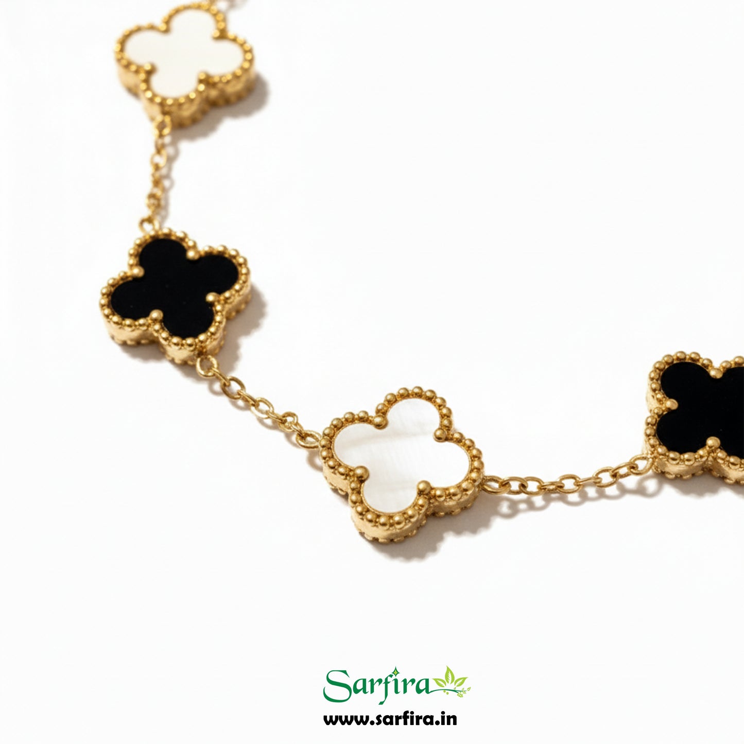 Black & White Flower Station Bracelet