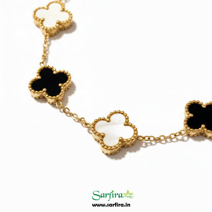 Black & White Flower Station Bracelet