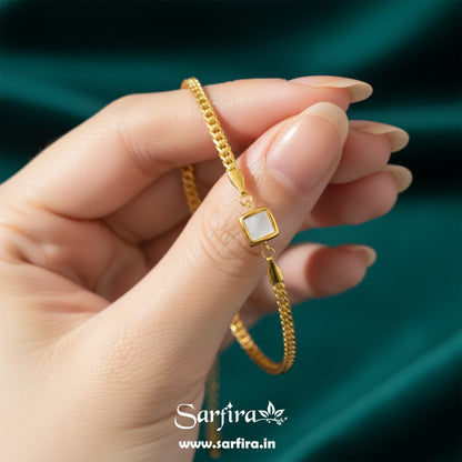 Square MOP Chain Bracelet