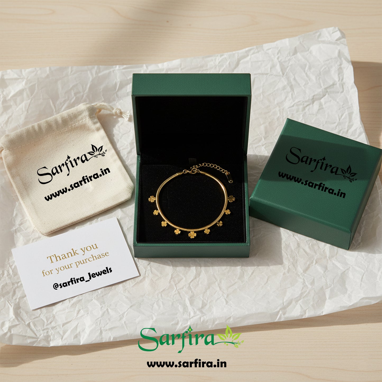 Charm Flower Snake Chain Bracelet