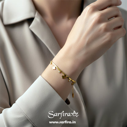 Flower With Diamond Bracelet