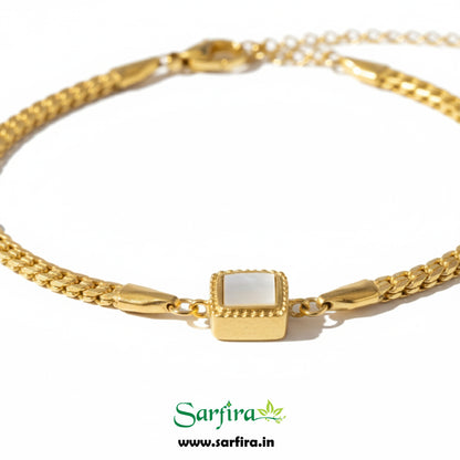 Square MOP Chain Bracelet