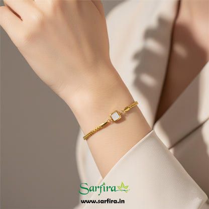 Square MOP Chain Bracelet