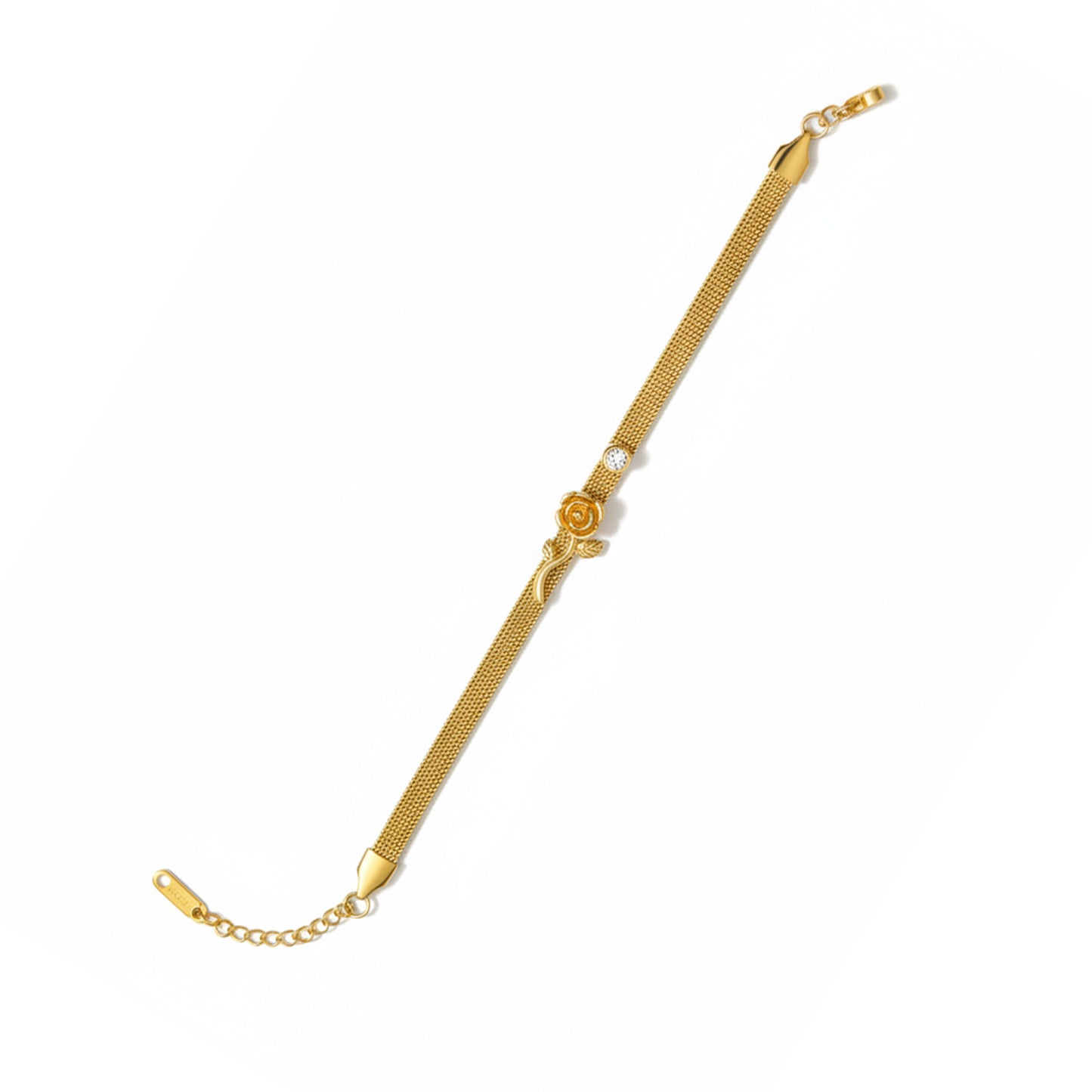 Rose Charm Mesh Bracelet