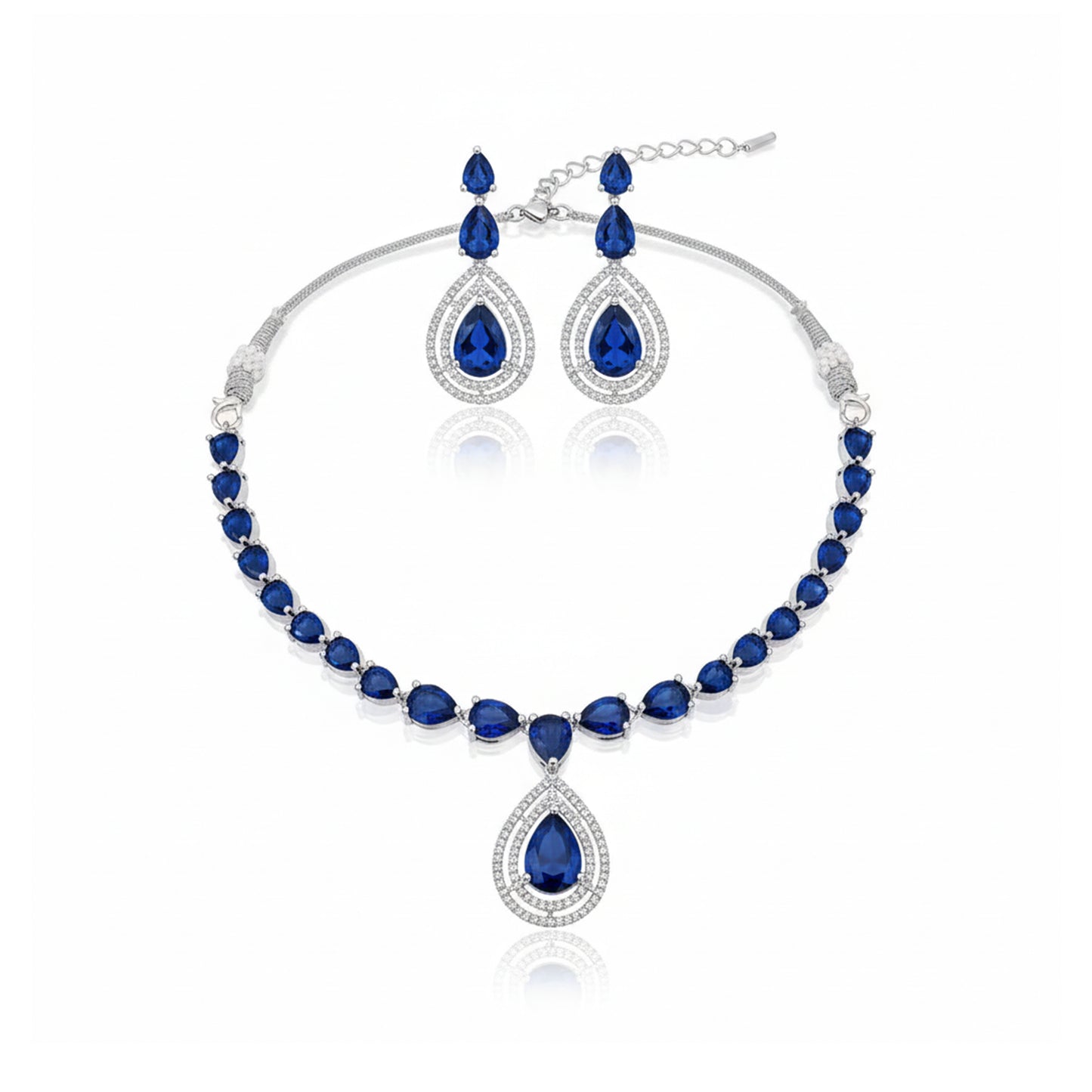Simple Blue Stone Party & Bridal Necklace