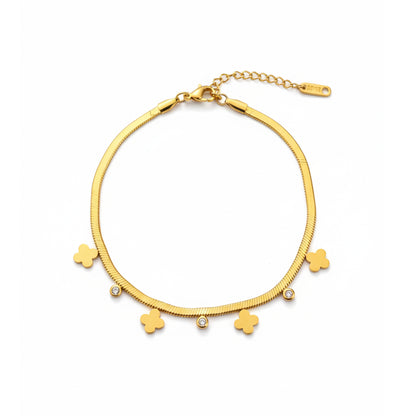 Flower With Diamond Bracelet