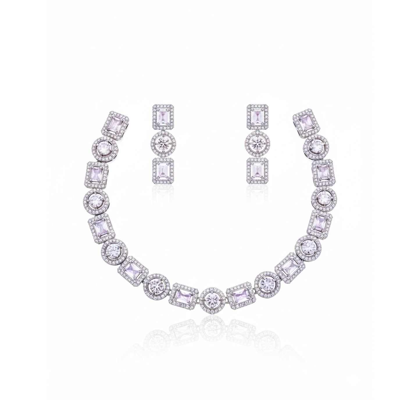 American Diamond Mixed Shape Necklace