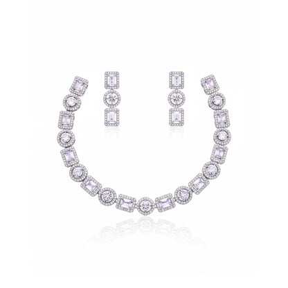 American Diamond Mixed Shape Necklace