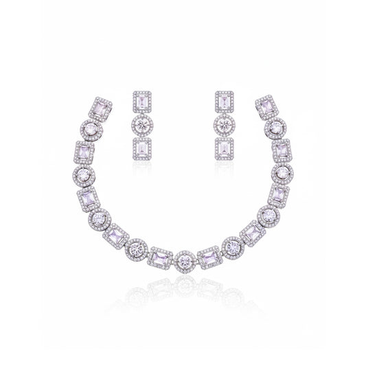 American Diamond Mixed Shape Necklace