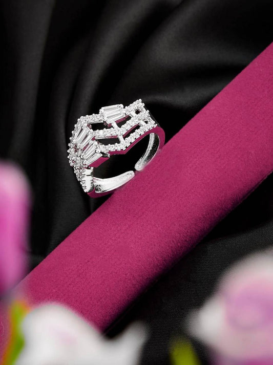 Diamond Cut Finger Ring - Silver