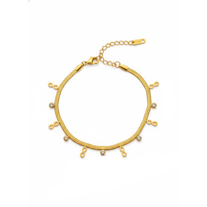 Infinity & CZ Snake Chain Bracelet