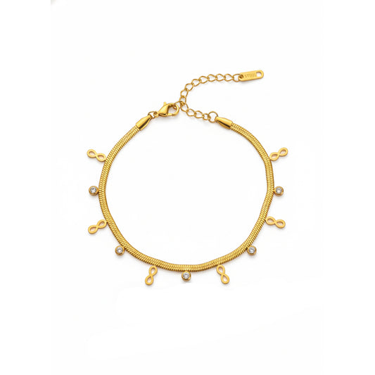Infinity & CZ Snake Chain Bracelet
