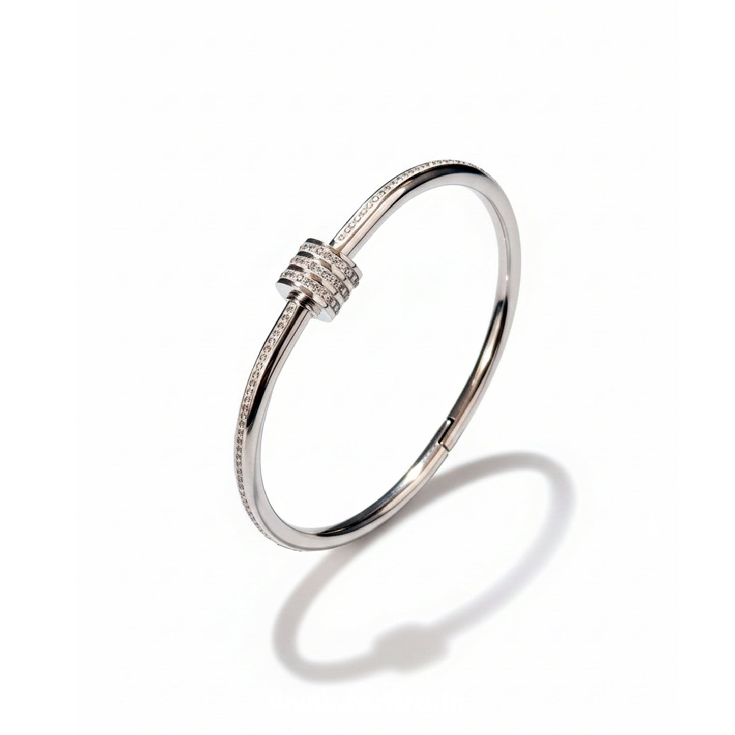 Silver Triple-Ring Kada Bracelet